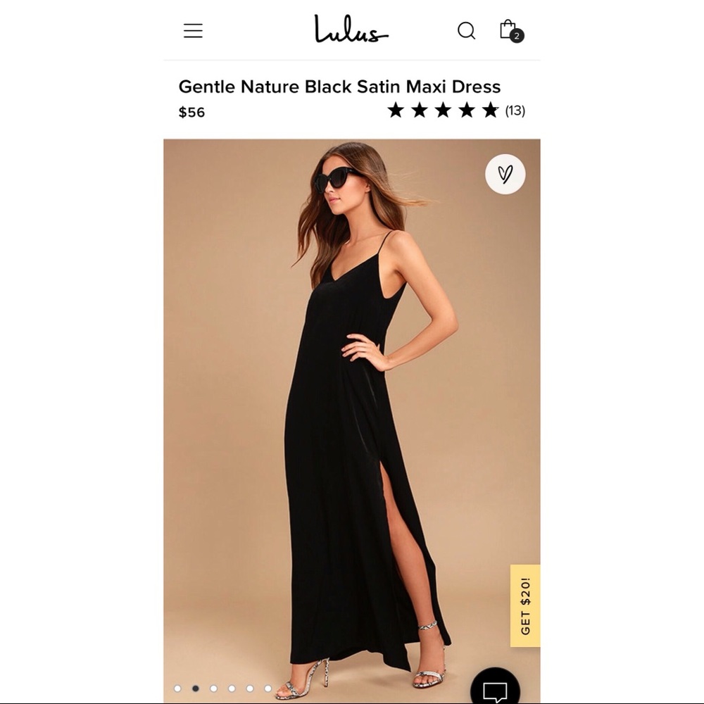Gentle Nature Black Satin Maxi Dress lulus